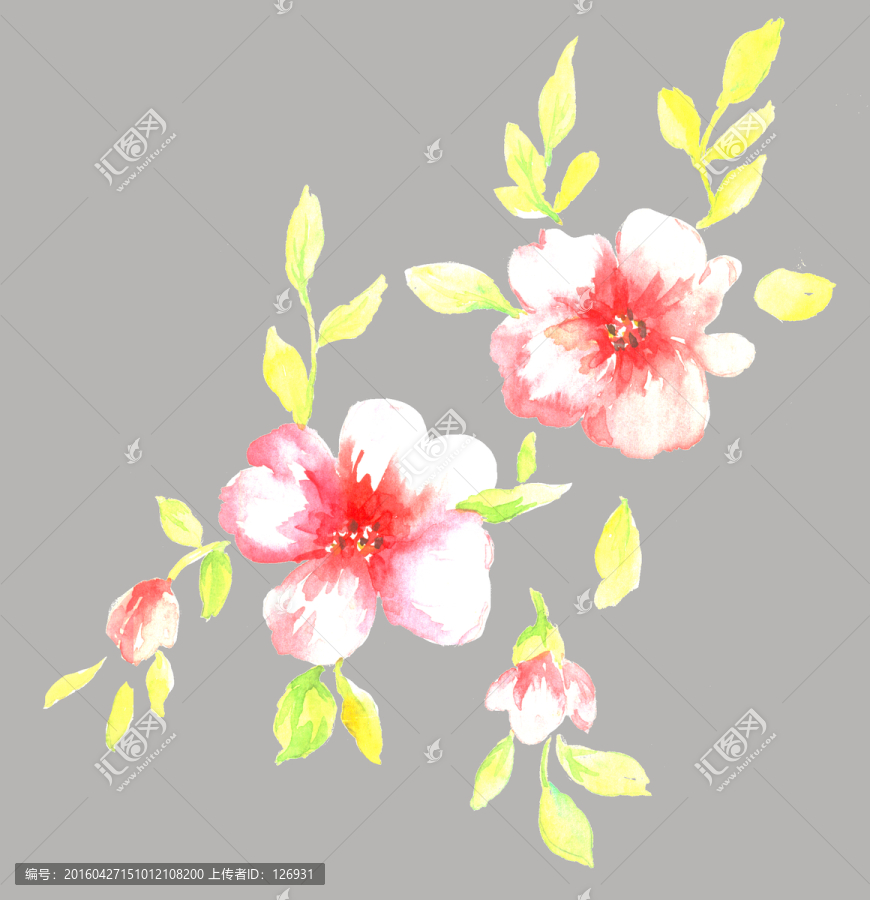 手繪花卉,有圖層
