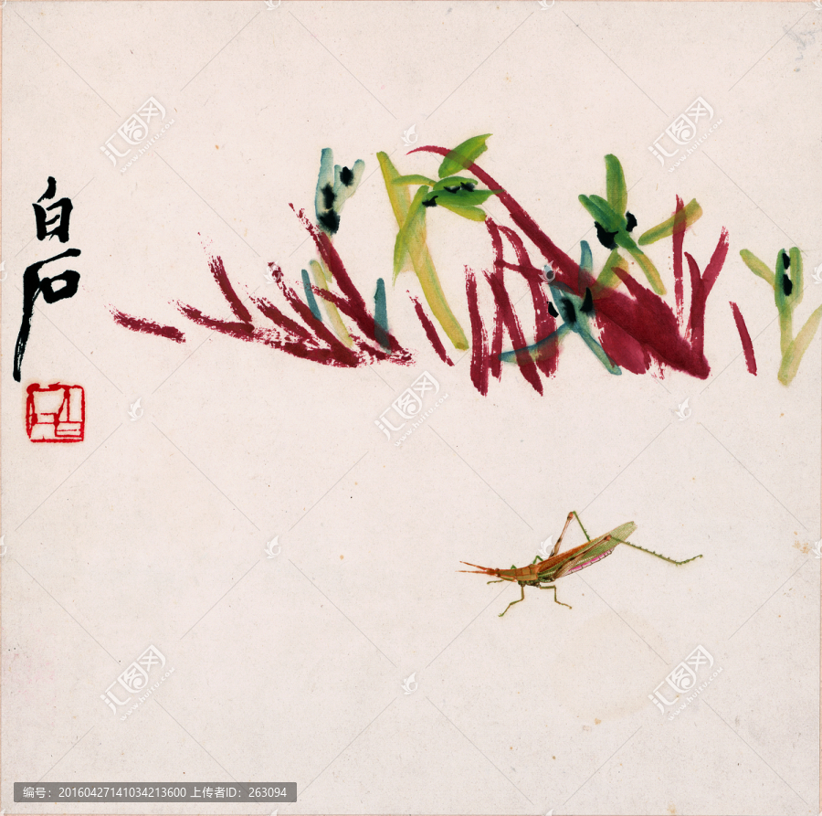 齊白石,花卉?chē)?guó)畫(huà)