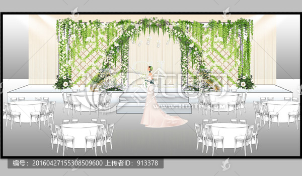 婚禮主舞臺(tái)效果圖
