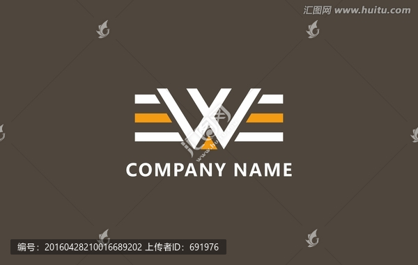 EW字母logo設計