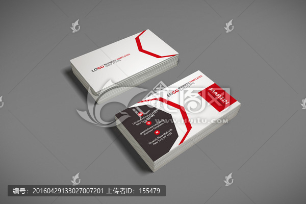 紅色灰色,廣告公司個性名片設計