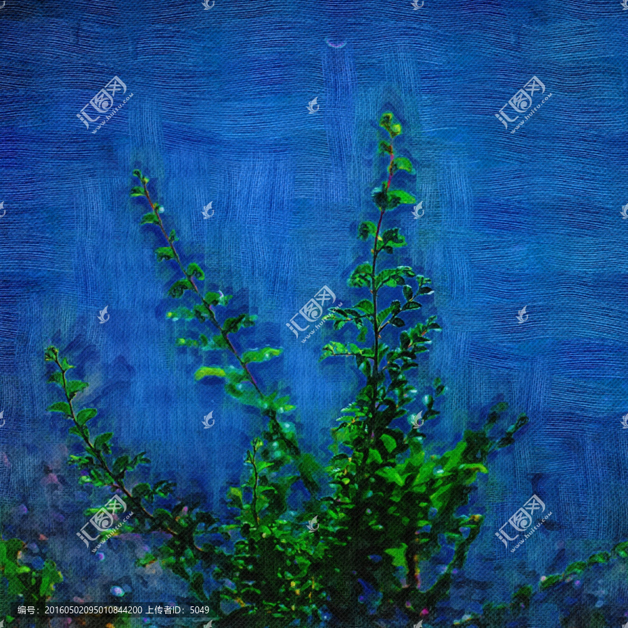 油畫,枝葉
