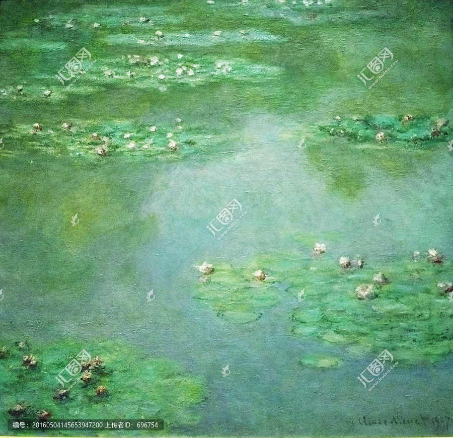 抽象油畫,睡蓮,出水芙蓉