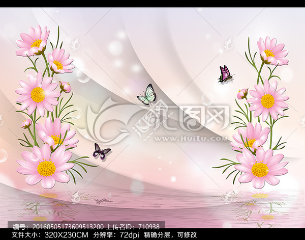 花,3D電視背景墻,壁紙,壁畫(huà)