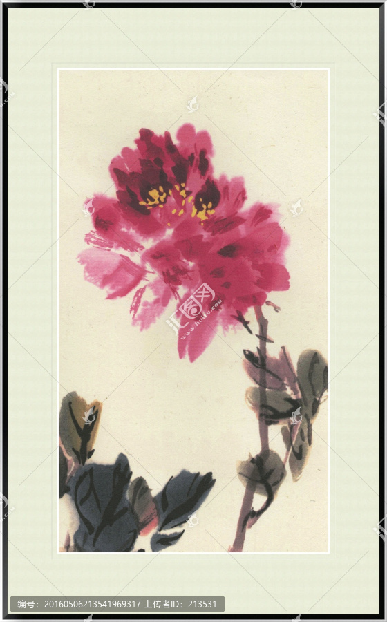 新中式風(fēng)格花卉水墨畫