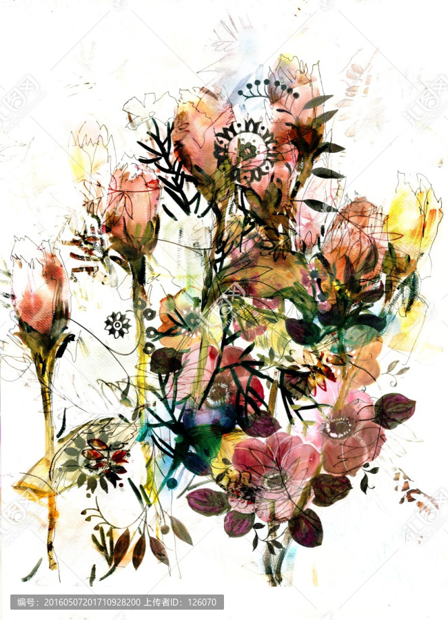 手繪花