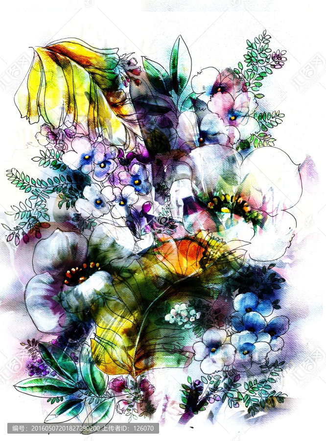 手繪花