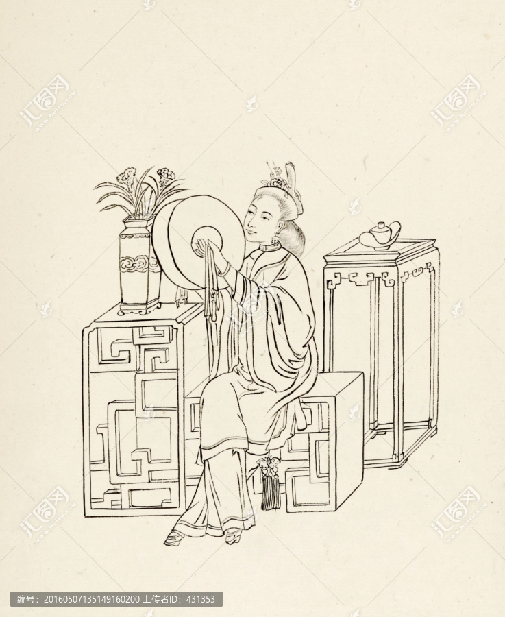 古代線描人物