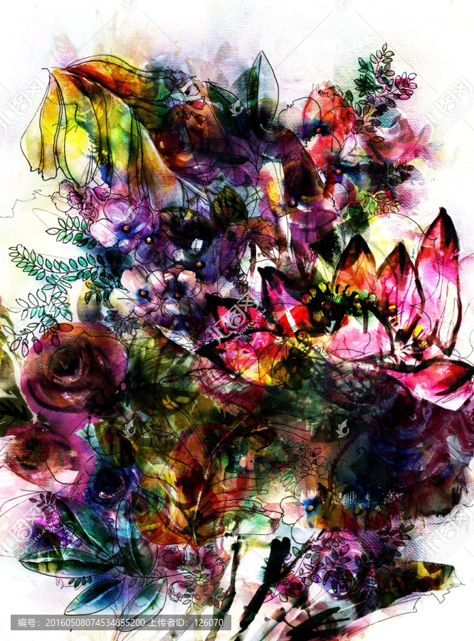 手繪花卉
