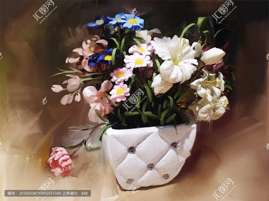 花,油畫（未分層）