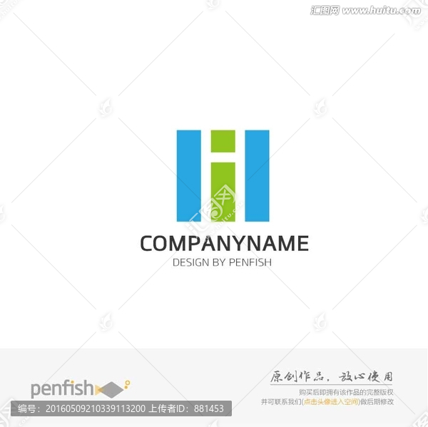 字母HI組合logo