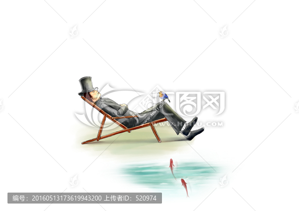 悠閑人生手繪插畫