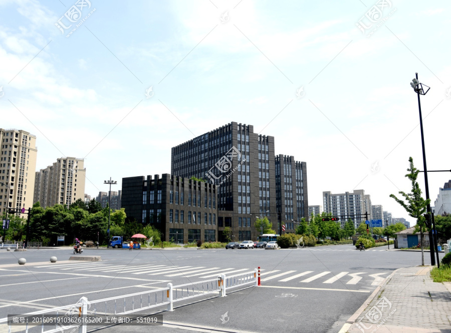 華富金座城市道路綠化街景杭州