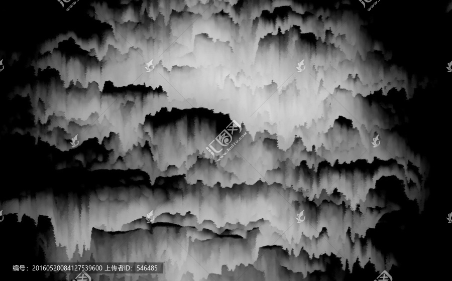 水墨山水,寬幅（合層）