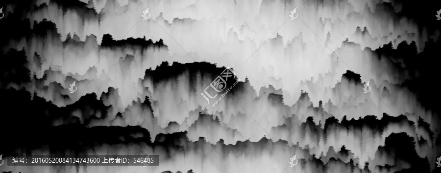 水墨山水,寬幅（合層）