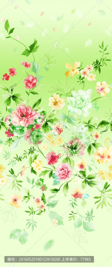 手繪水墨花卉
