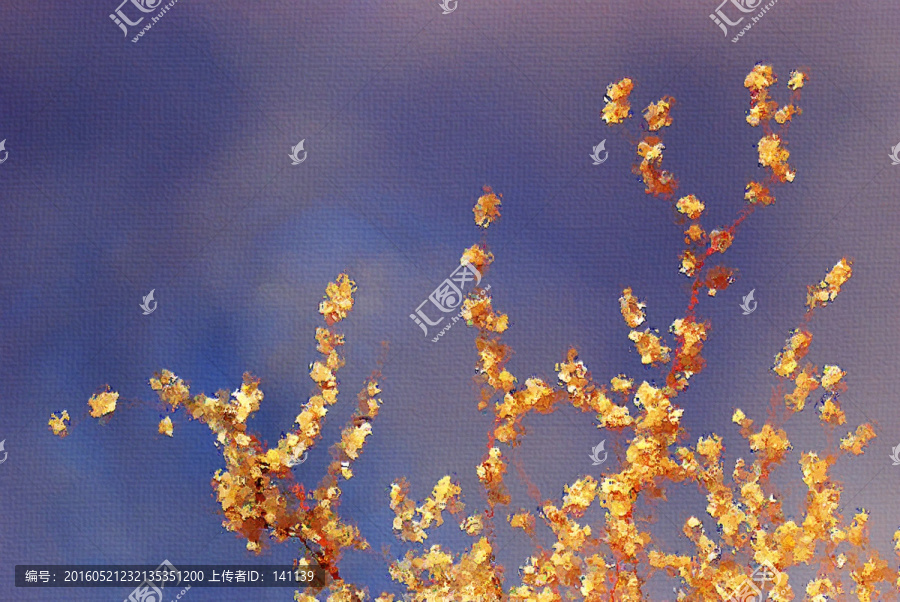 桃花油畫