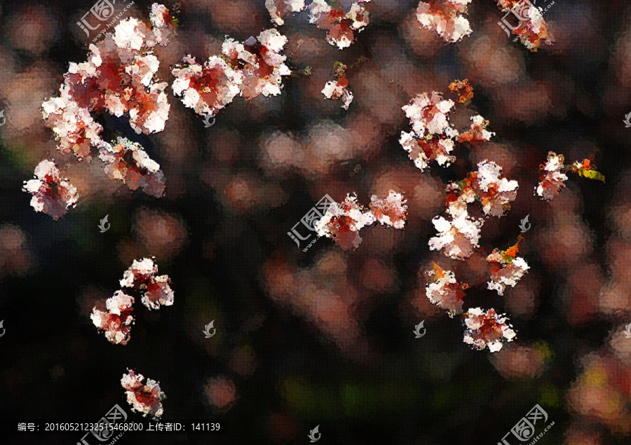 桃花油畫