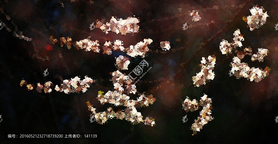 桃花油畫