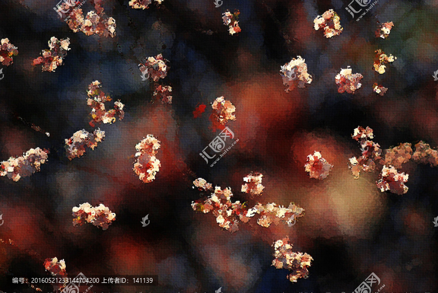 桃花油畫