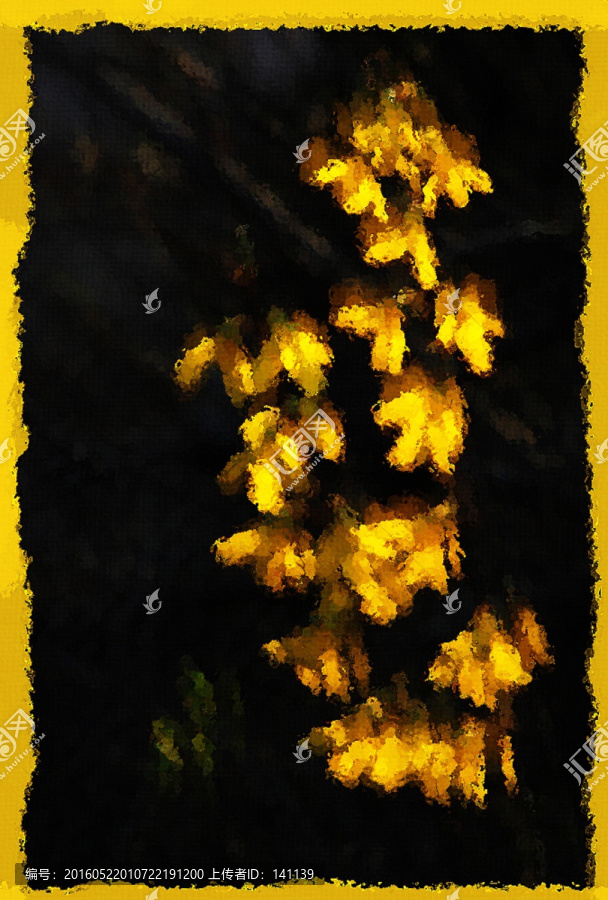 迎春花油畫