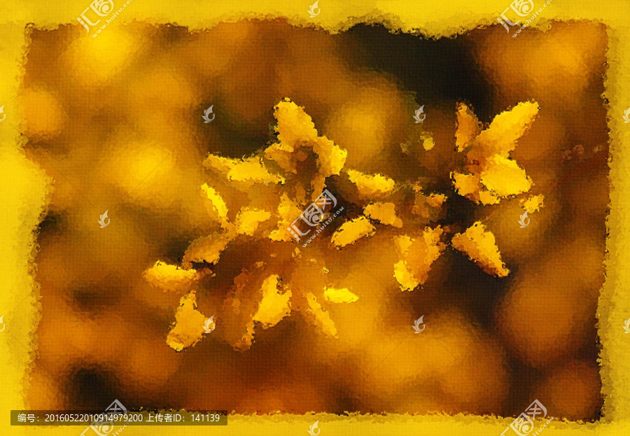 迎春花油畫