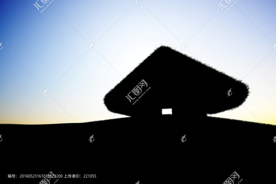 小屋子的剪影