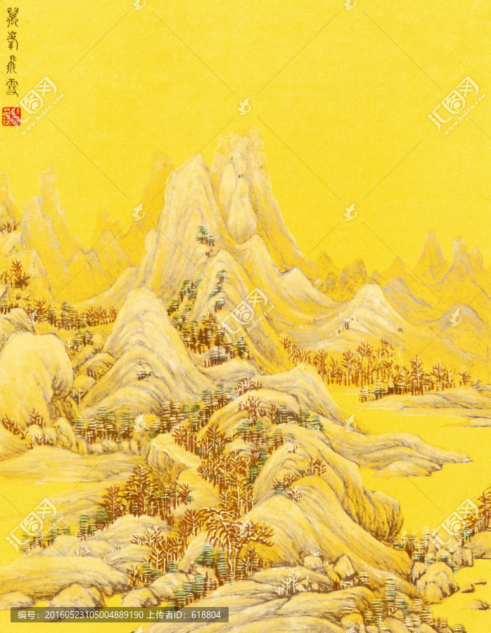 工笔山水风景国画,画廊高清品质