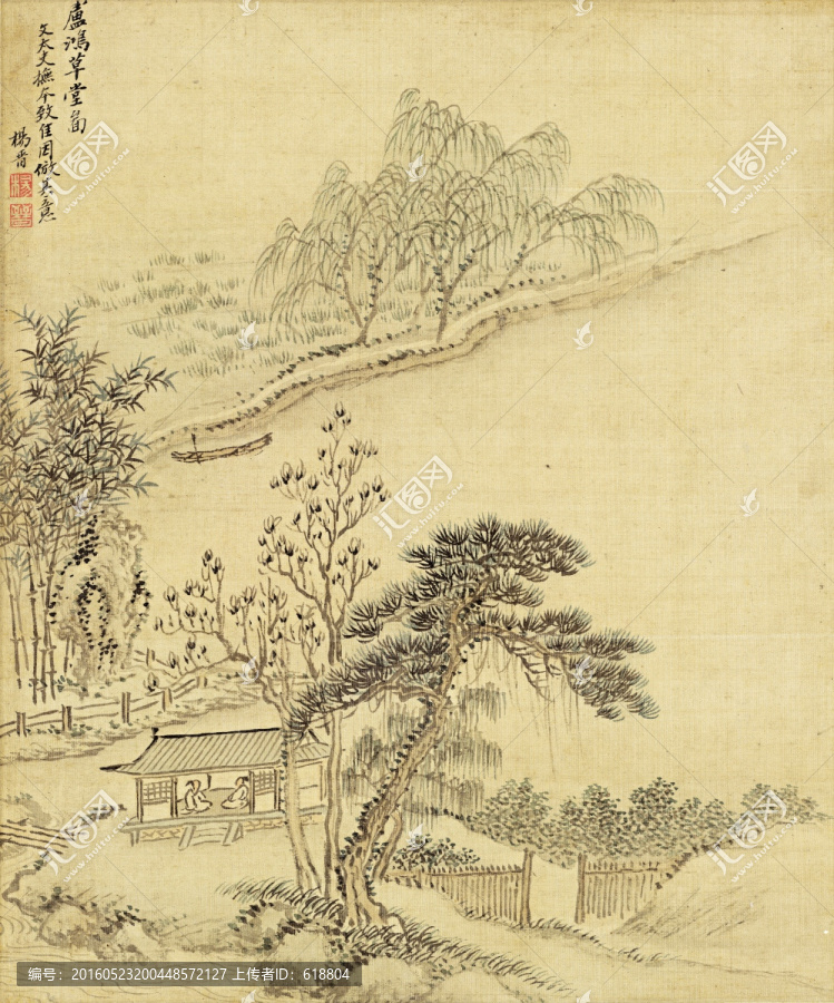 中式山水风景国画,画廊品质