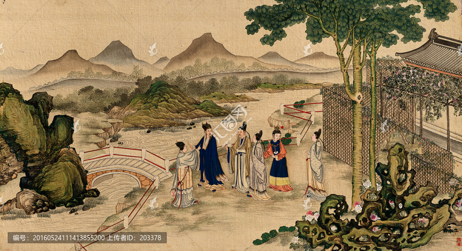 賈政游大觀園景二