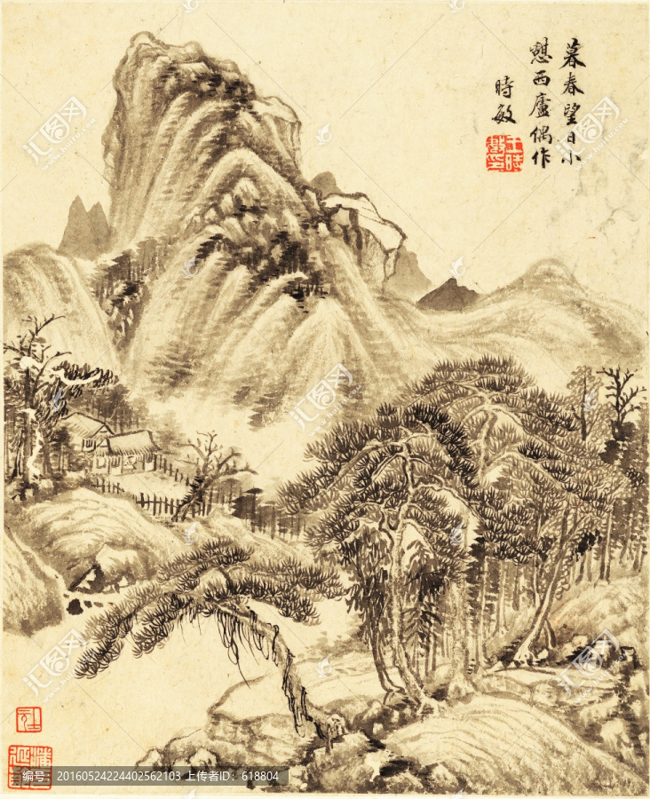 水墨山水风景国画,画廊高清品质