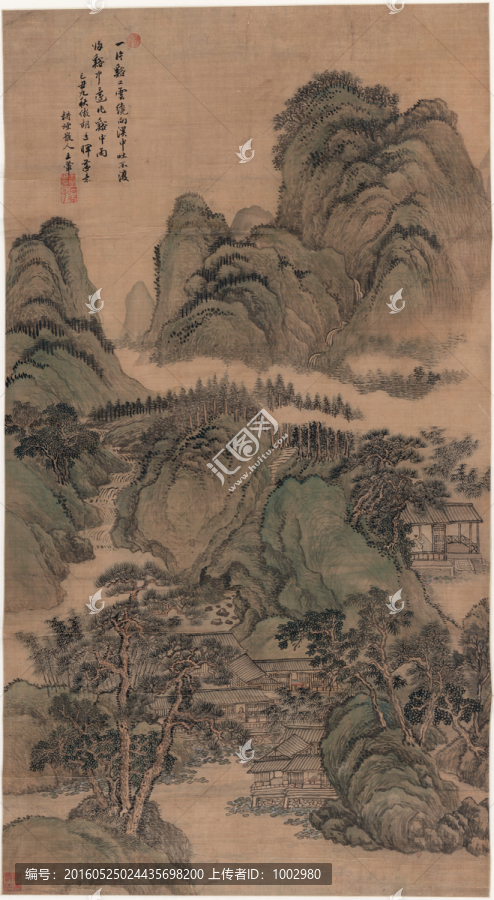 王翚,溪口白云圖（未分層）