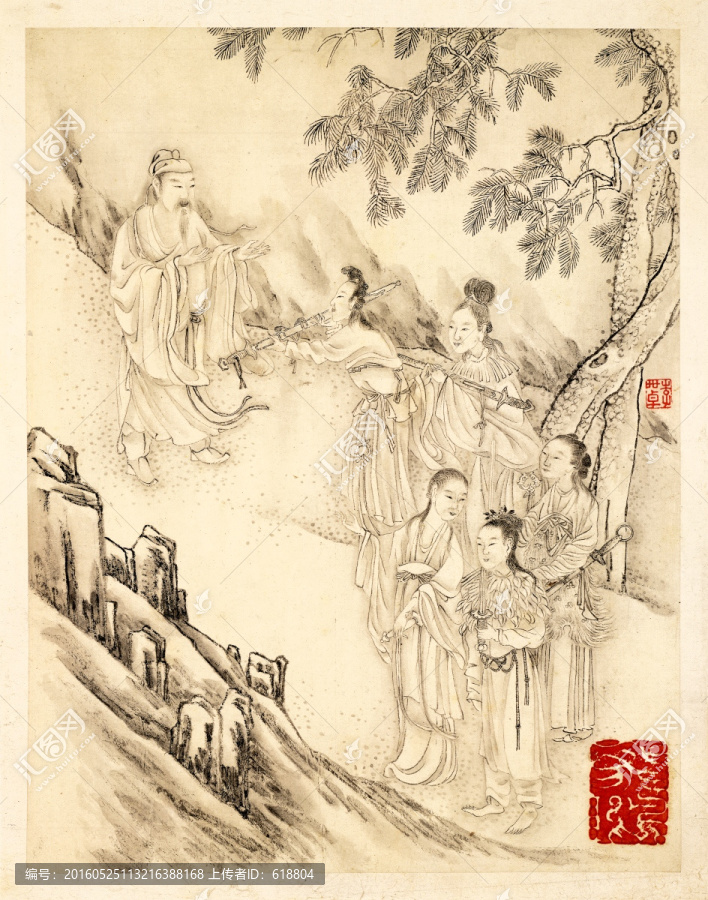 古典人物国画,画廊高清品质