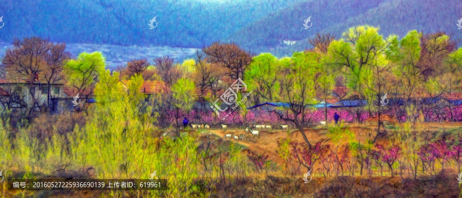 抽象風(fēng)景畫(huà),抽象裝飾畫(huà),無(wú)分層