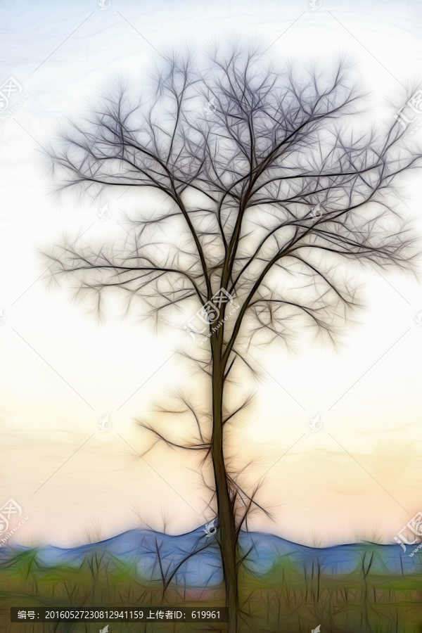抽象樹枝,無分層