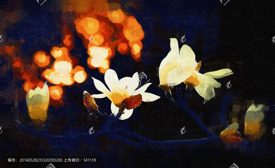 玉蘭花油畫