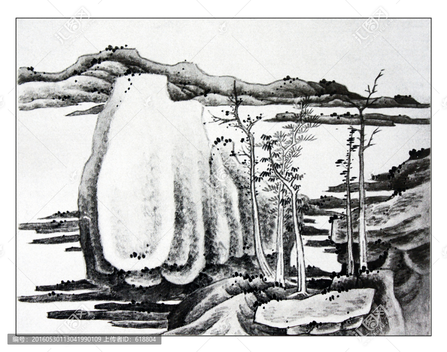 水墨中国画,画廊品质