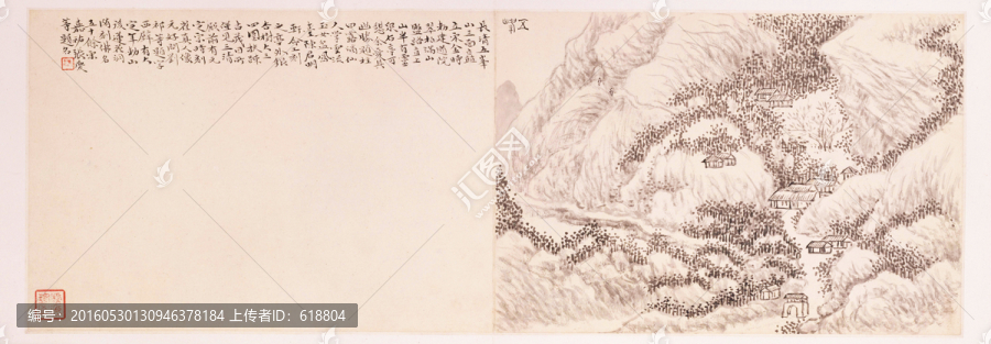 橫幅山水風(fēng)景國畫,畫廊高清品質(zhì)