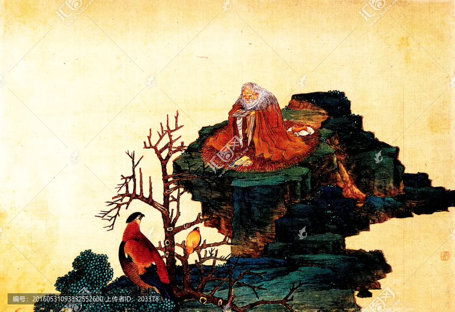 清,任熊,十六應(yīng)真圖冊,（5）