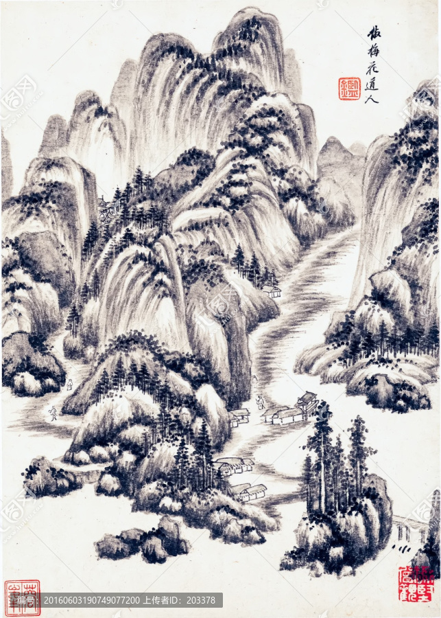 王鑒仿古山水畫,高清品質(zhì)