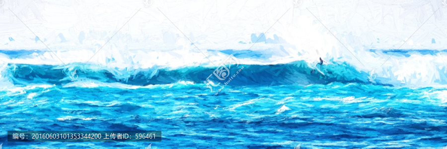 裝飾畫海浪油畫
