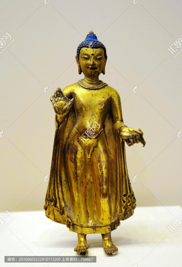 公元11世纪鎏金铜释迦牟尼立像