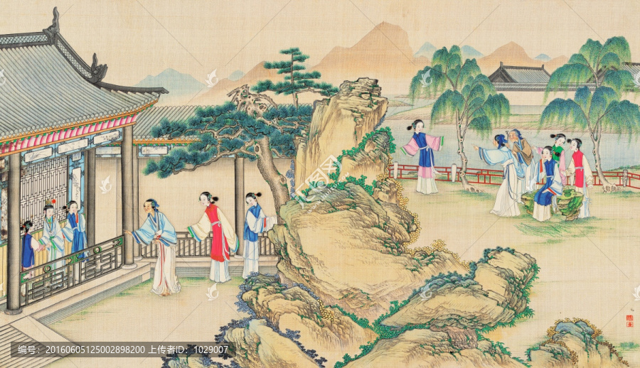 紅樓夢(mèng)人物風(fēng)景國(guó)畫,（超清版）