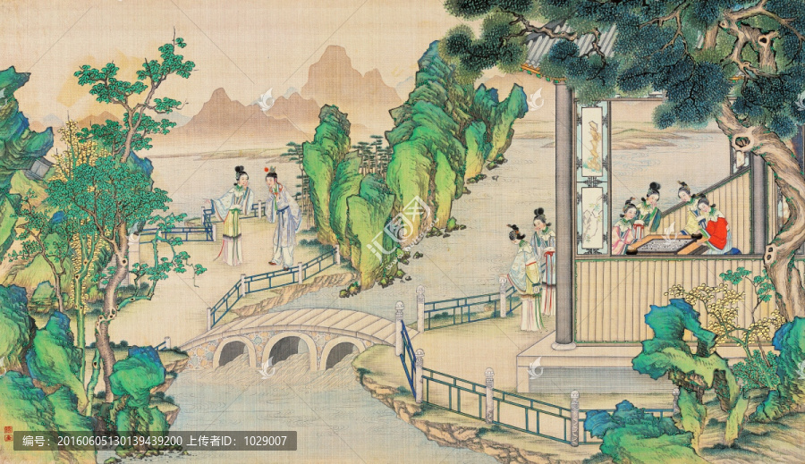 紅樓夢(mèng)人物風(fēng)景國(guó)畫,（超清版）
