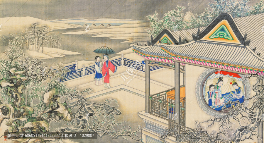 紅樓夢(mèng)人物風(fēng)景國(guó)畫,（超清版）