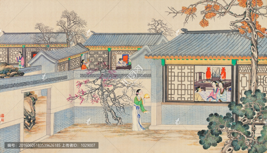 紅樓夢(mèng)人物風(fēng)景國(guó)畫,（超清版）