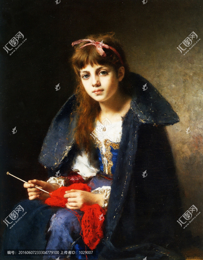 俄羅斯美少女人物油畫