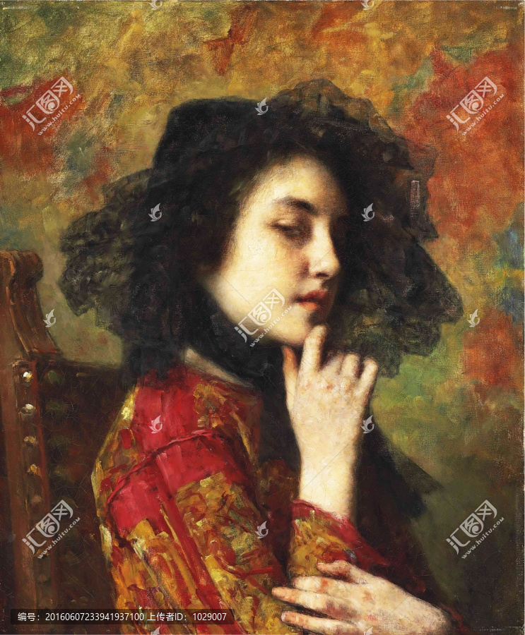 俄羅斯美少女人物油畫