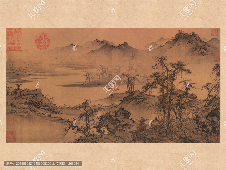 山水畫,林亭秋色圖