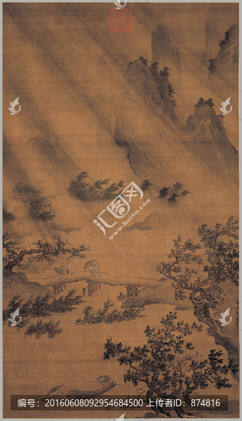 明,戴進,風雨歸舟圖